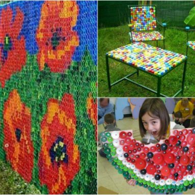 Найдем применение всему — украшаем дачу пластиковыми крышками! [5 идей для Вас]