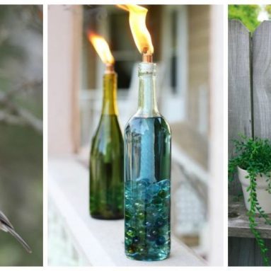 Как ненужные стеклянные бутылки могут добавить изюминку саду. 10 идей для клумбы