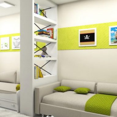 Детская комната для мальчиков разного возраста