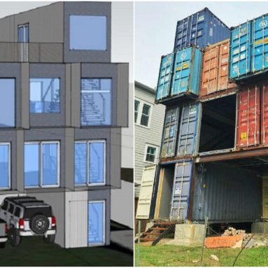 4х-этажный дом из обычных транспортных б/у контейнеров