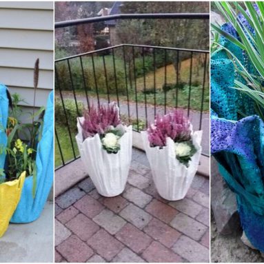 Создаем эксклюзивные уличные вазоны из цемента и полотенца!