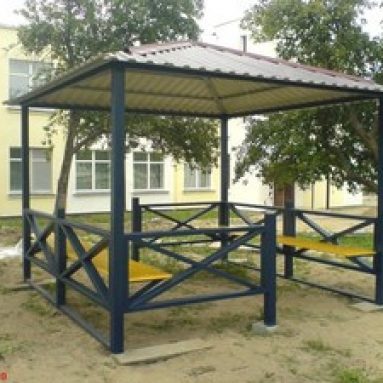Дачная беседка из металла своими руками