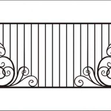 Ажурный кованый узор на металлическом заборе