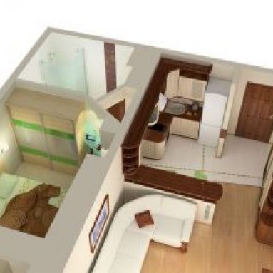 Перепланировка 1 комнатной квартиры