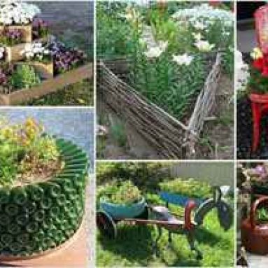 Клумбы из подручных материалов и средств своими руками