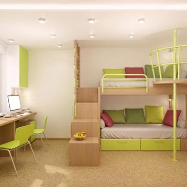 Дизайн спальни для двух мальчиков разного возраста