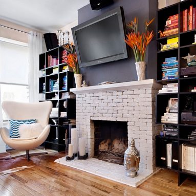 Телевизор над камином [Как правильно установить? Идеи и советы дизайнеров]
