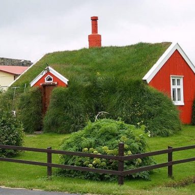 Жилье в стиле Хоббитов: Кровля из стеблей, листьев, водорослей, глины и дёрна