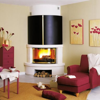 Угловые камины: горячие идей & фото в интерьере