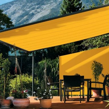 Маркизы и навесы для террасы и веранды [фото]: виды и особенности